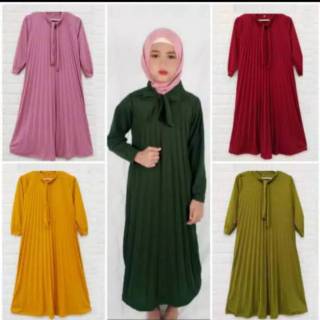  Gamis Plisket Anak  Motiv Elegan Gamis Plisket Anak  