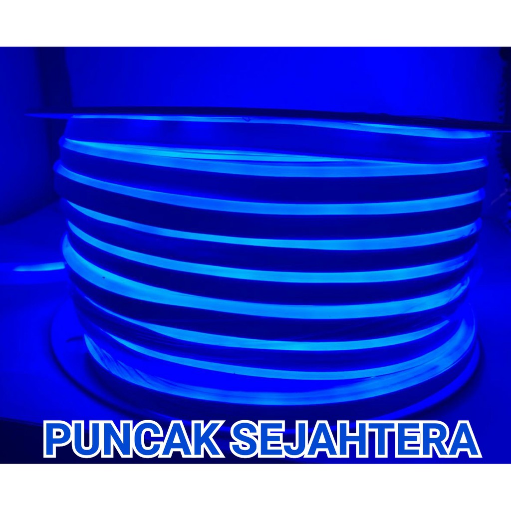 Lampu Led neon flexible Rope light Custom Warna Biru / Blue meteran (belum termasuk colokan)