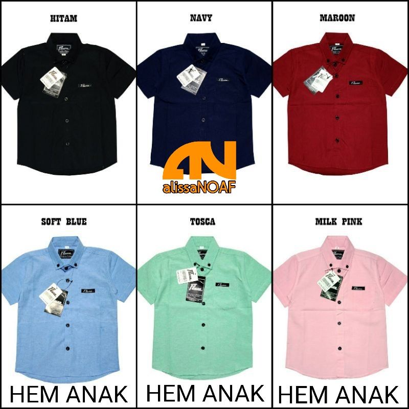 Kemeja Anak Laki-Laki Kemeja Distro Umur 1-9 Tahun Bahan Mat Cotton Warna Maroon