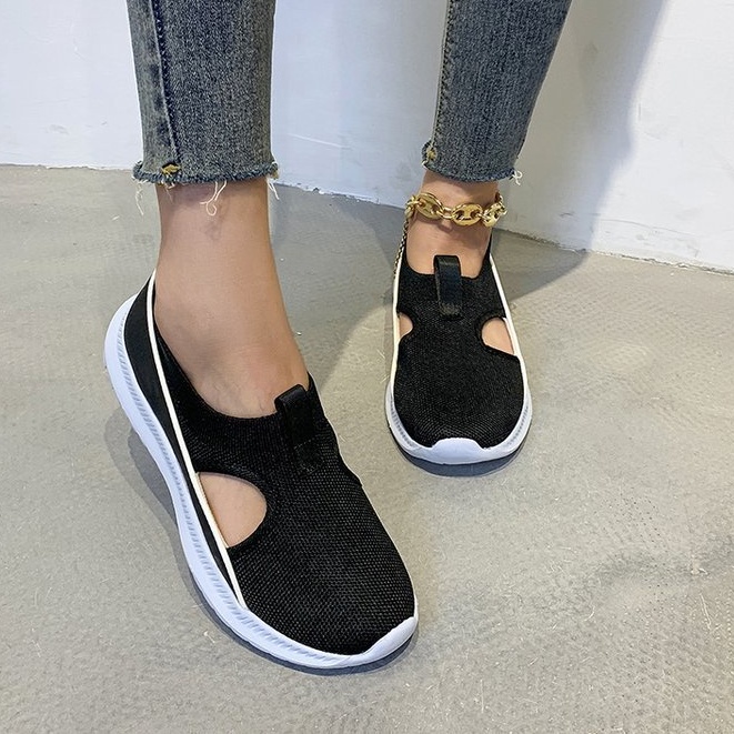 TBIG [COD] Sepatu Slip On Eccaslip Wanita Import Korea Style Santai Wanita Sepatu