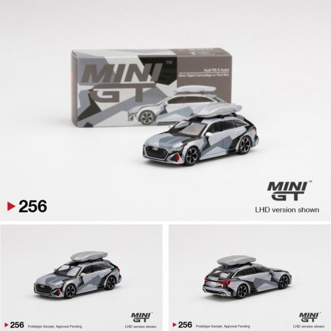 1/64 MGT 256 Audi RS 6 Avant Silver Digital Camouflage Roof Box MiniGT