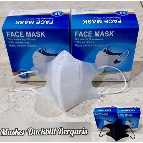 MASKER DUCKBILL GARIS IMPORT TERBARU ISI 50PCS/ MASKER DUCKBILL MASKER