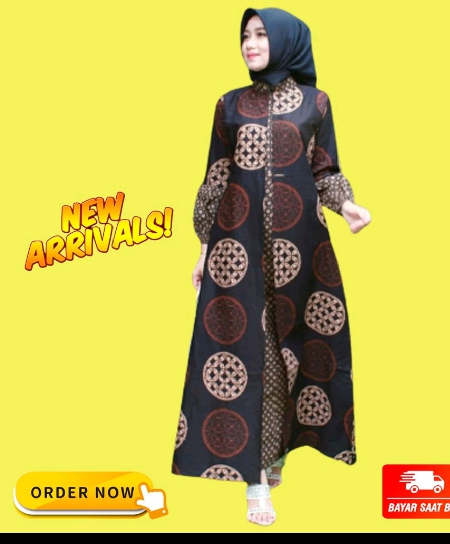 Gamis Batik Jumbo Modern Premium - Gamis Busui All Size/gamis Batik Kombinasi - Gamis Batik Terbaru