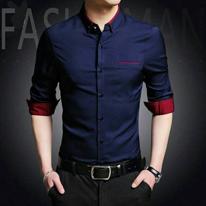 Edisi Promo          Kemeja Pria Lengan Panjang / HEM Distro Polos | Topmen | Baju Grosir Atasan