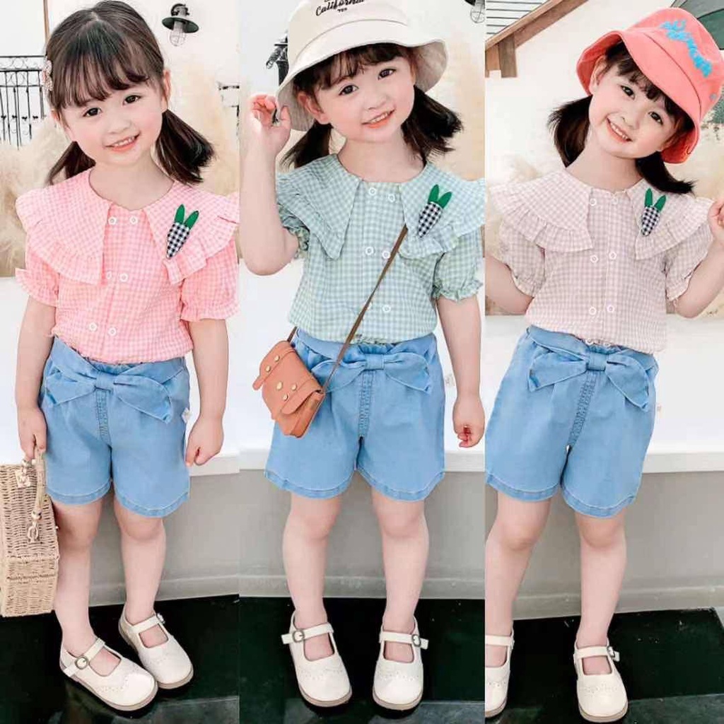 Setelan Levis Anak Perempuan Dress Baju Anak motif  IMPORT 100% PREMIUM Quality GROSIR 4 Pcs