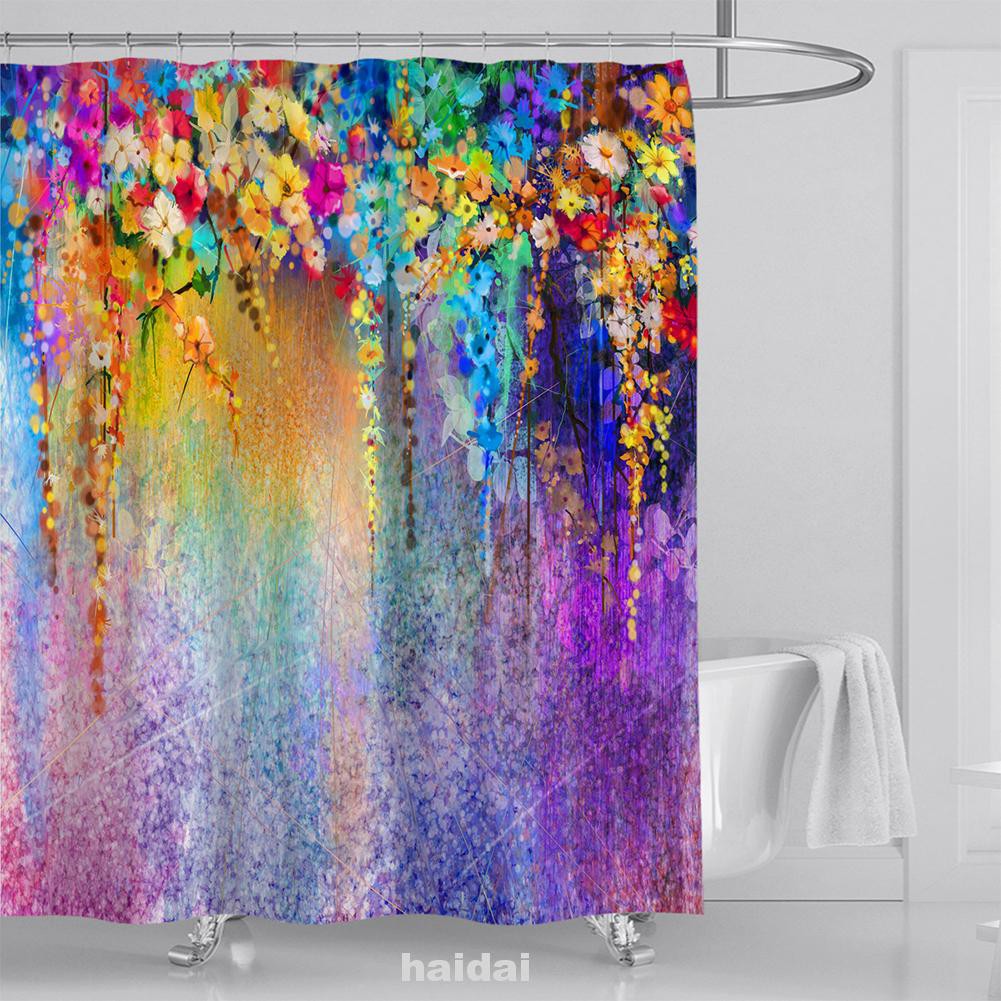 Bathroom Decor Flower Home Mildew Resistant Shower Curtain Shopee Indonesia