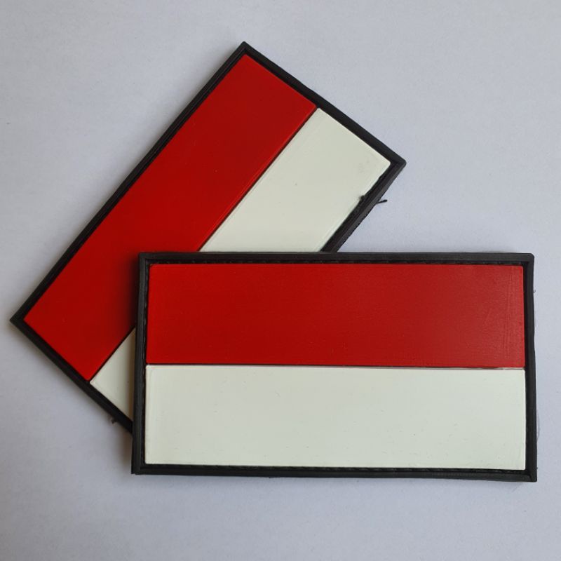 Jual Patch Rubber Logo Bendera Merah Putih Indonesia Panjang X