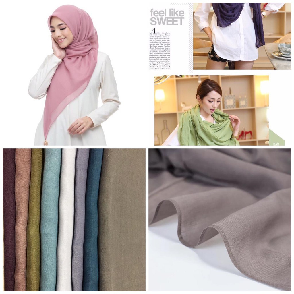 Hijab segiempat cotton voile Basic