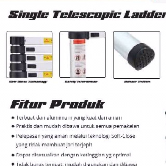 BLACKFOOT-TANGGA TELESCOPIC SINGLE 3.8M // SINGLE TELESCOPIC LADDER