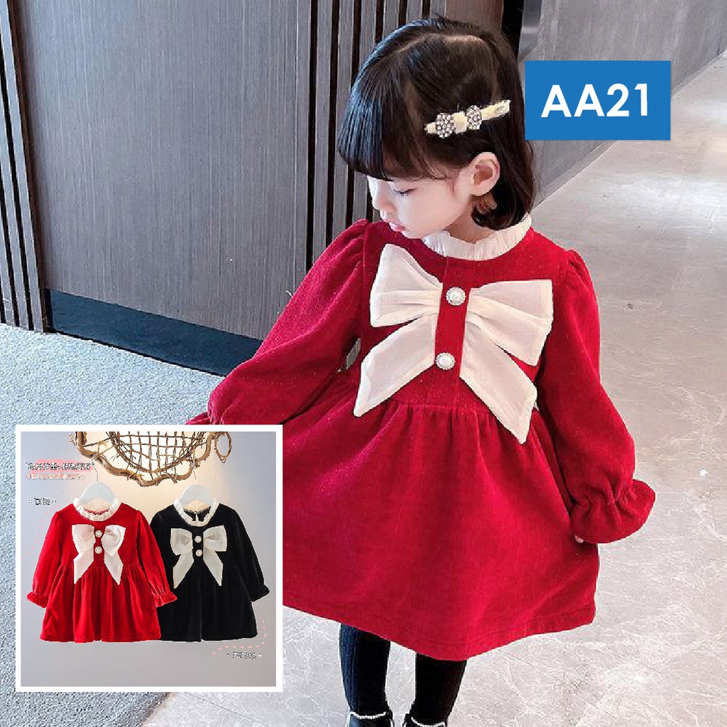 LAPAGO - Dress Gaun Anak Bayi Perempuan Import Motif Elegan Cantik Lucu 2021 usia 6 bulan - 3 tahun-AA21 - MERAH PITA