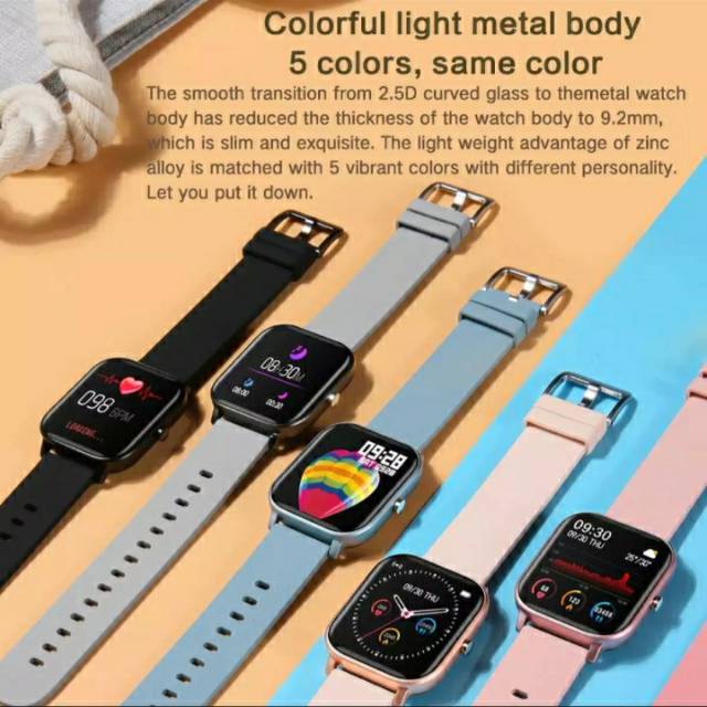 READY STOK Colmi p8 smartwatch heart rate monitor dtx dt96 haylou Smart Watch Fitness Tracker