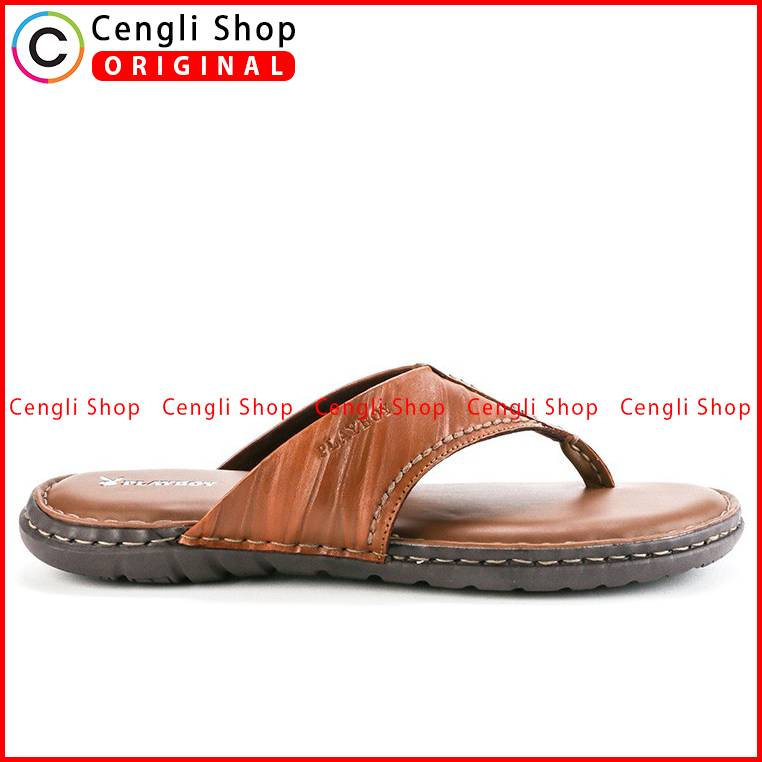 PLAYBOY SANDAL JEPIT KULIT CASUAL PRIA BRANDED ORIGINAL TERBARU PLH6