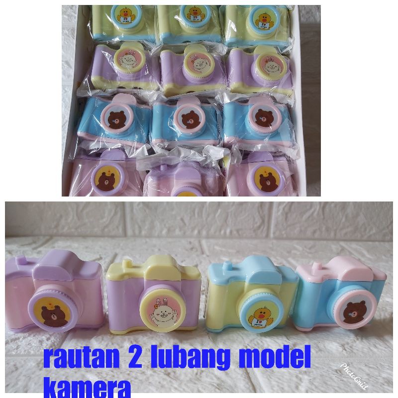 

rautan/serutan 2 lubang karakter kamera