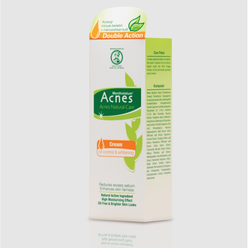 Acnes Natural Care Oil Control &amp; Whitening Cream 40 gr