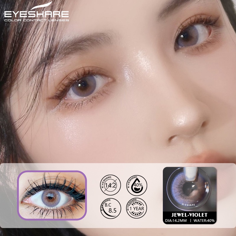 SRS (COD YES) lensa mata softlens dan alat 14.5mm softlens natural korea NORMAL GRATIS TEMPAT SOFLEN softlens minus jarak jauh (0.00) FREE LENSCASE JEWEL BROWN BLUE