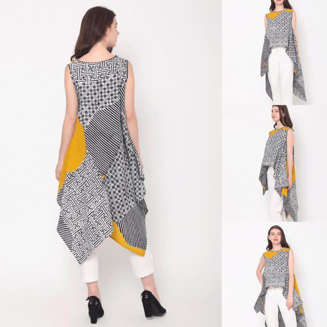 Baju Blouse Atasan Batik Wanita Modern Nona Rara, Aska Dobi T0266