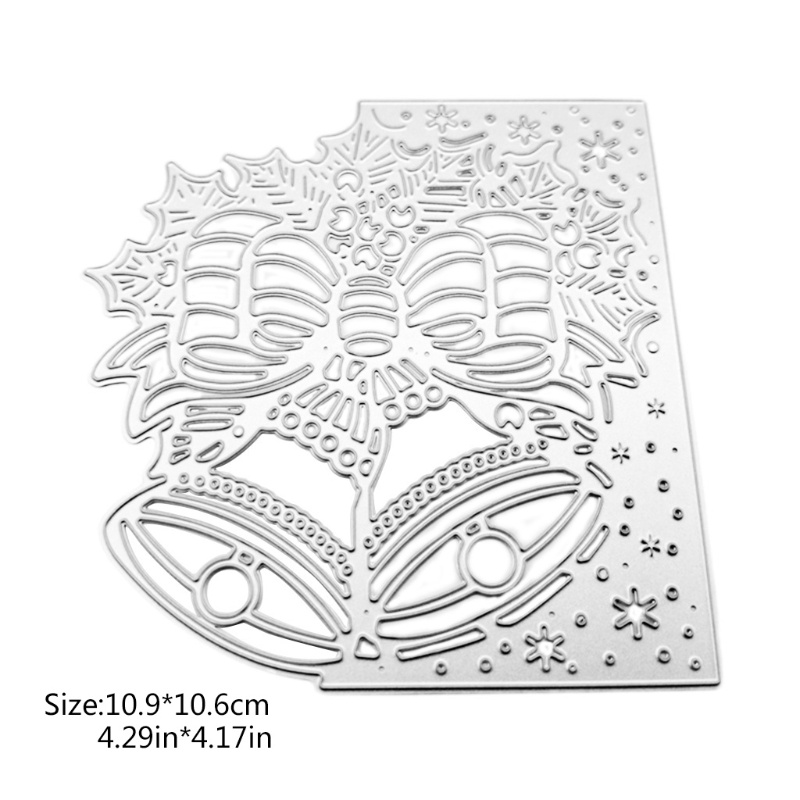 Cetakan Stensil Cutting Dies Motif Lonceng Natal Bahan Metal Untuk Scrapbook / Craft DIY / Embossing