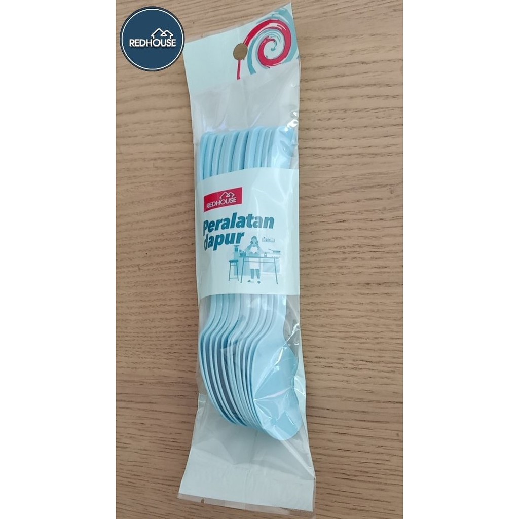 RED HOUSE Garpu Makan Plastik / Garpu Plastik dan Sendok Plastik isi 1lusin / 12pcs