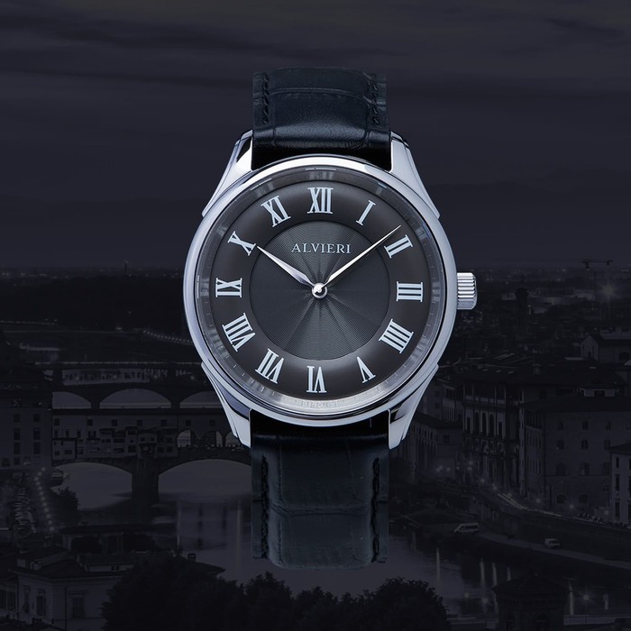 ALVIERI - Firenze Classic - Silver case 40mm Grey (AFE 113)