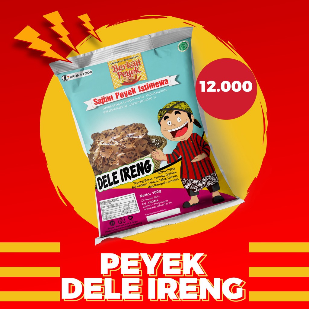 

ARONA FOOD PEYEK REMPEYEK DELE HITAM / PEYEK KEDELAI HITAM / PEYEK DELE IRENG 100g