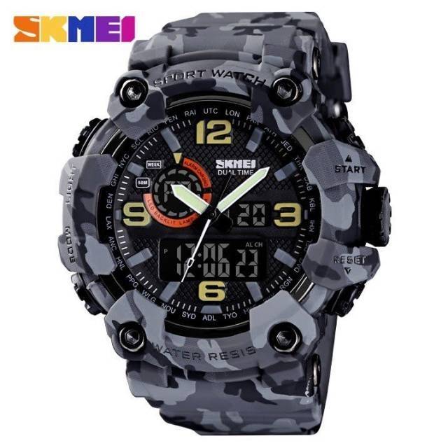 JAM TANGAN PRIA SKMEI ORIGINAL 1520 MOTIF CAMO ARMY DUALTIME WATERRESIST