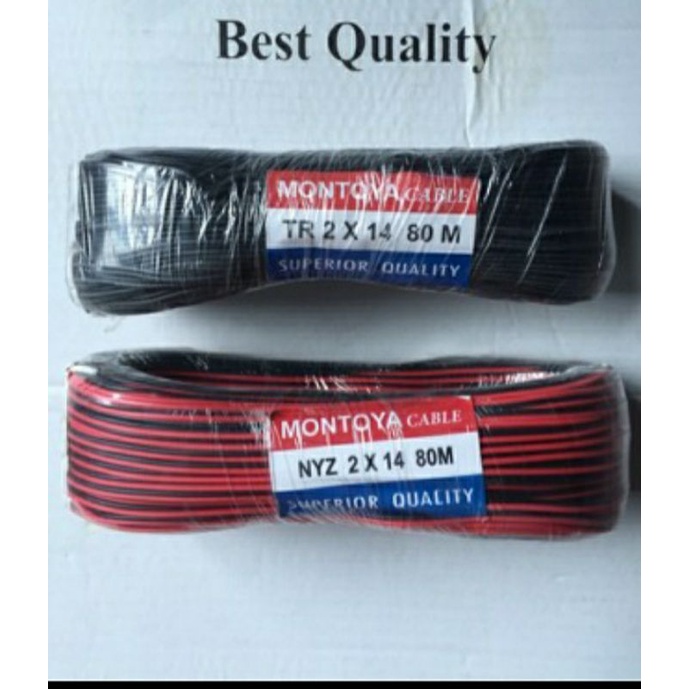 kabel montoya TR 2x14 diameter 2mm panjang 80meter