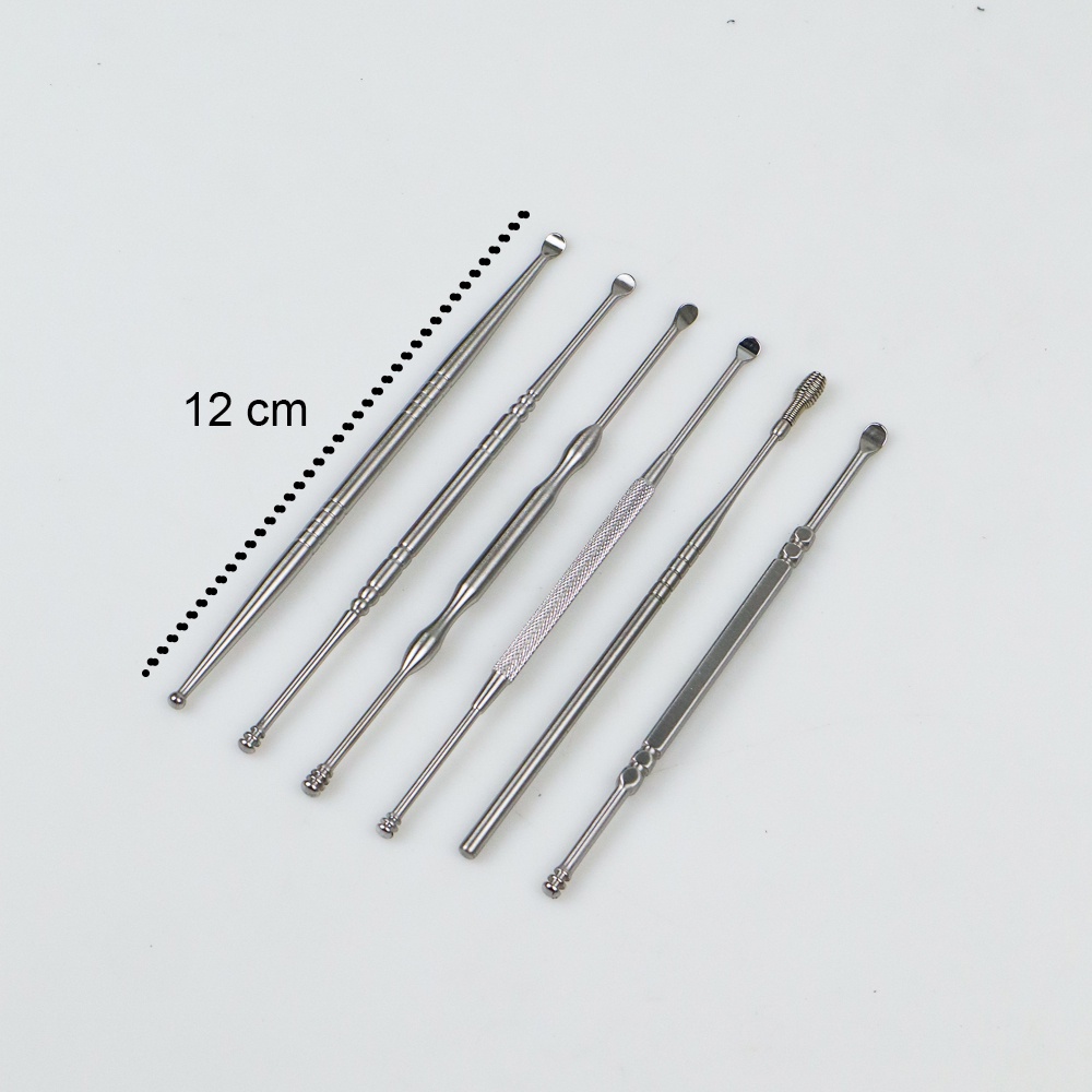 SET PEMBERSIH TELINGA KOREK KUPING EAR WAX PICKER 6 PCS BA35 SILVER