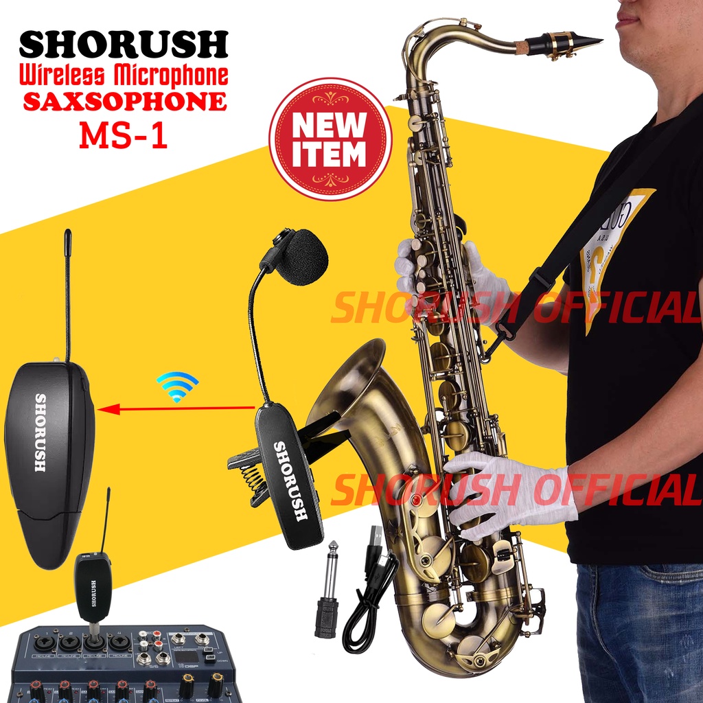 Shorush MS-1 Microphone Wireless Saxophone Audio Mic Mixer