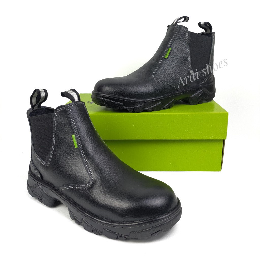 Sepatu Safety Boots Pria Kulit Sapi Asli Septi Ujung Besi Sepatu Sefty Cowok Sefti Proyek