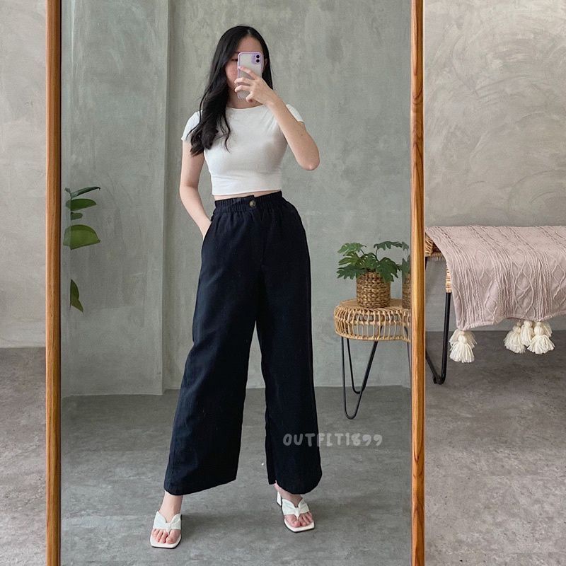 Celana Kulot Highwaist Kulot Linen Soul Kulot Linen Kancing depan Kulot Linen terbaru Kulot Linen Highwaist