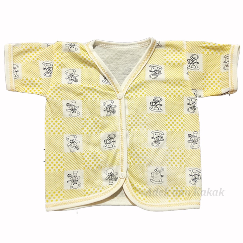 6 pcs Baju pendek bayi /atasan kancing 3 bayi buat 0-3 bulan