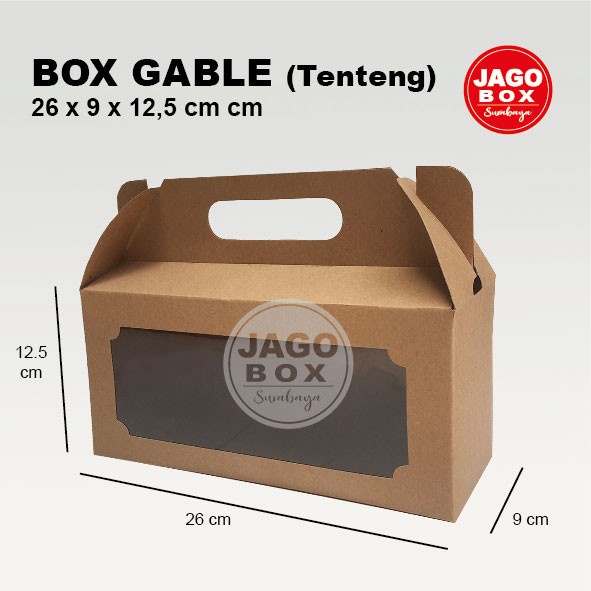 Gable Box Kraft | Dos Tenteng | Box Cookies | Dos Kue Kraft 26x9x12,5cm