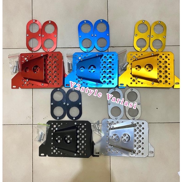 PAKET DIFFUSER + COVER RADIATOR  SET PNP 2IN1 DIFUSER VENTILASI UDARA DAN TUTUP RADIATOR SCOOPE SCOPE SCUP VELOSCOP SARANG LEBAH GOLD SILVER CHROME HITAM BIRU MERAH YAMAHA ALL NMAX LEXI SOUL GT AEROX CONNECTED 155 TUTUP LUBANG HAWA ALL ACCECORIES VARIASI