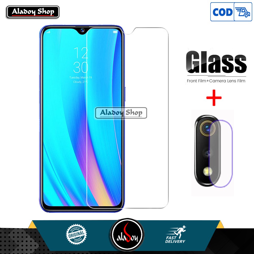 Tempered Glass Layar Clear Realme 3 / Realme 3 Pro + Antigores Tempered Glass Camera Back Lens