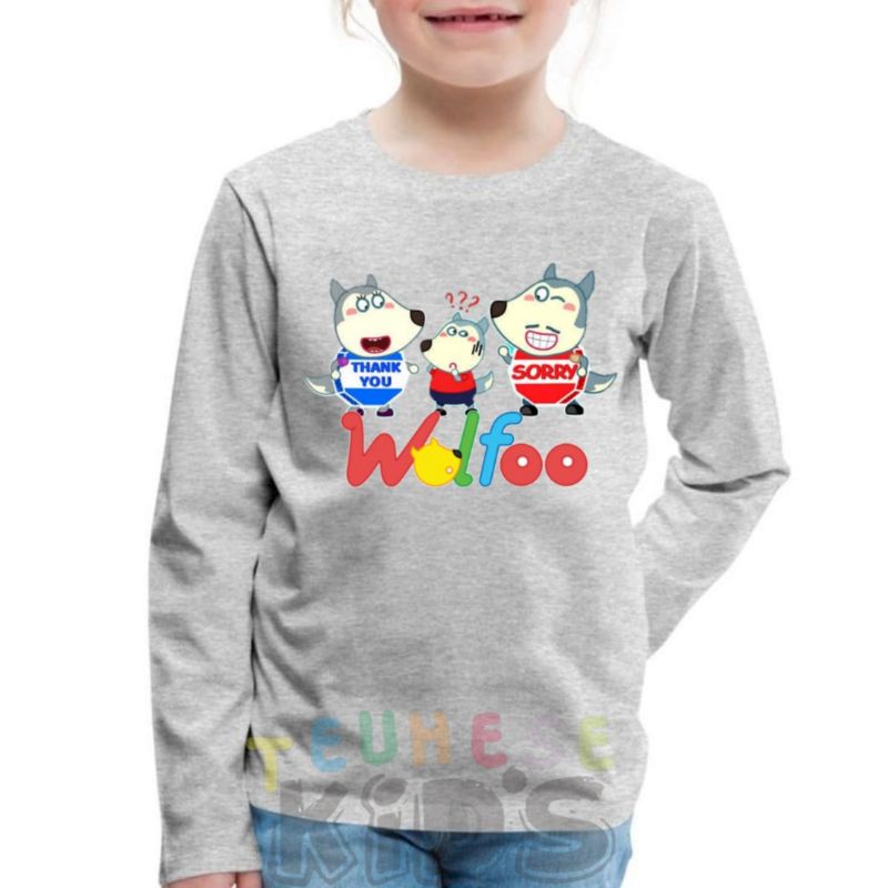 baju kaos anak wolfoo/KAOS WOLFOO/peria wanita/lengan panjang