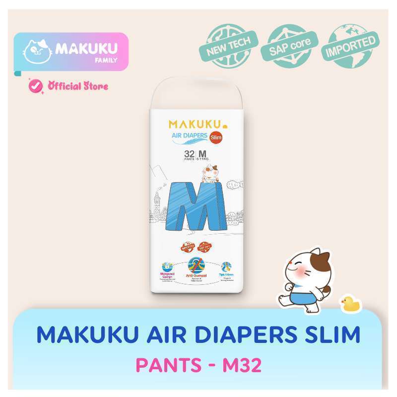 Jual MAKUKU Air Diapers Slim Pants M32 - Popok Celana Bayi Bahan SAP ...