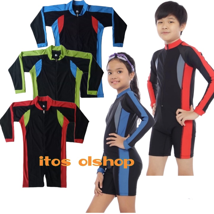 Baju Renang Anak Laki Laki Perempuan Lengan Panjang 3-13 Tahun