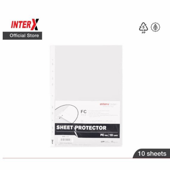 

Inter X Folder Sheet Protector / PP Pockets F4 isi 10 Lembar