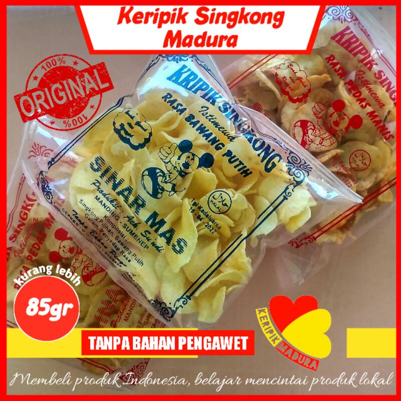 Jual Keripik Singkong Madura Sinar Mas Pedas Manis Gurih Shopee