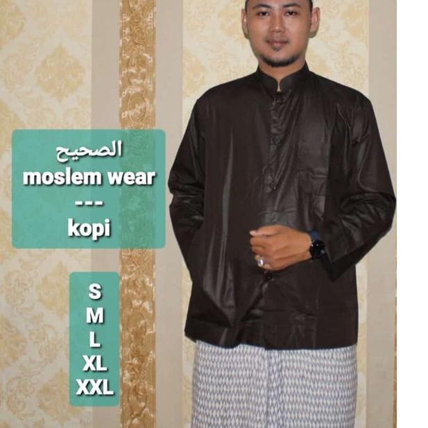dphs-38 Baju Koko Habaib As Shahih Polos Lengan Panjang Saku Samping Bahan Mengkilap Kokoh Haibah Ha