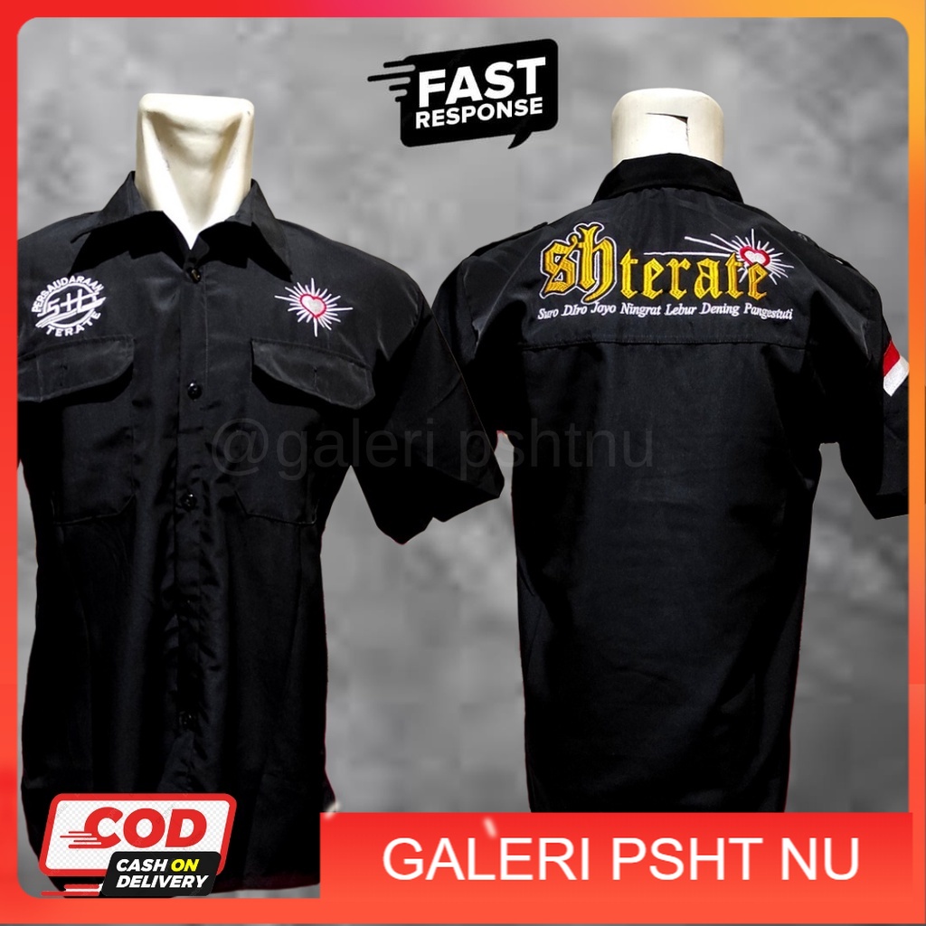 KEMEJA TERATE - KEMEJA TERATE EMAS - KEMEJA TERATE EMAS SATU ABAD - KEMEJA PSHT BORDIR - HEM PSHT - 