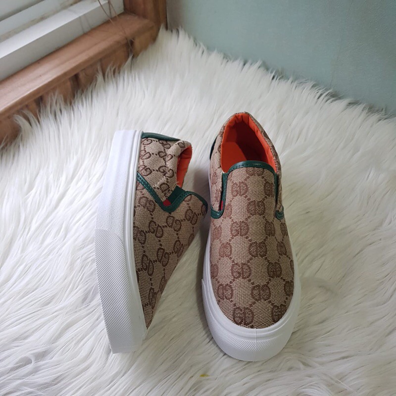 SG2358 syafniegalery Simple Monogram Slip On Shoes impor motif GD