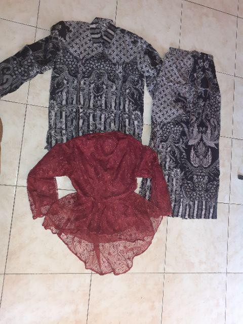 Couple Batik Annabel Anjani Pinguin Brokat Tile Mutiara