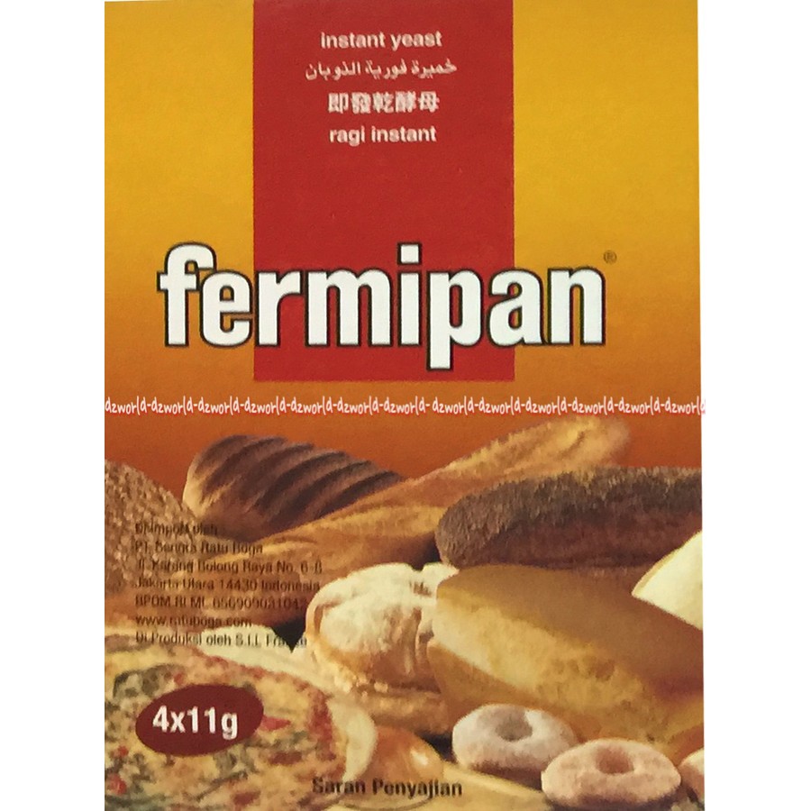 Fermipan Ragi Instan Isi 4pcs Pengembang Kue Roti Pengembang Donat Fermi Pan Raggi Instant