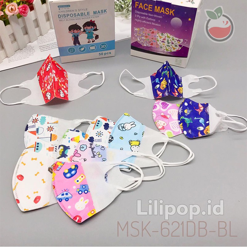 Masker Duckbill Anak KN95 Karakter Isi 10 pcs 3ply Earloop 2-8 Tahun Murah