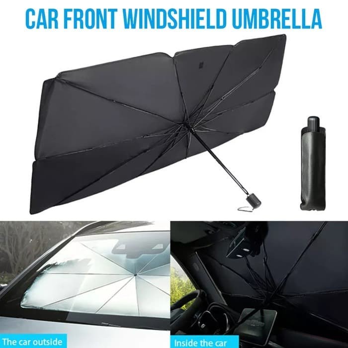 Payung Lipat Sun Shield Pelindung Sinar UV Umbrella Matahari Kaca Depan Mobil