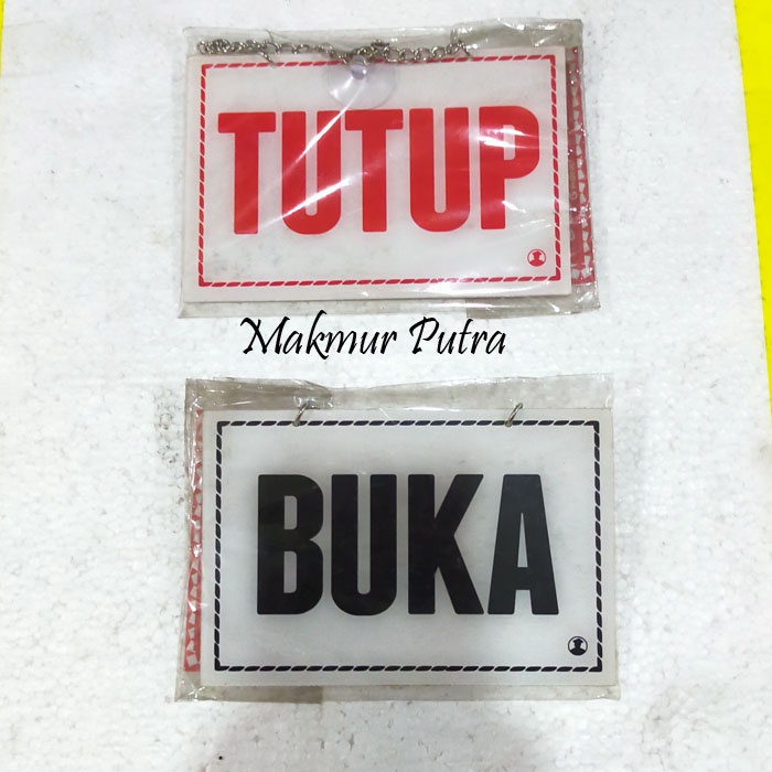 

Papan Acrylic Gantung BUKA TUTUP Ukuran 9cmx15cm