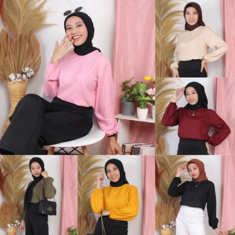 [PREMIUM] LUNE BLOUSE // BLOUSE LENGAN BALON // BLOUSE WANITA