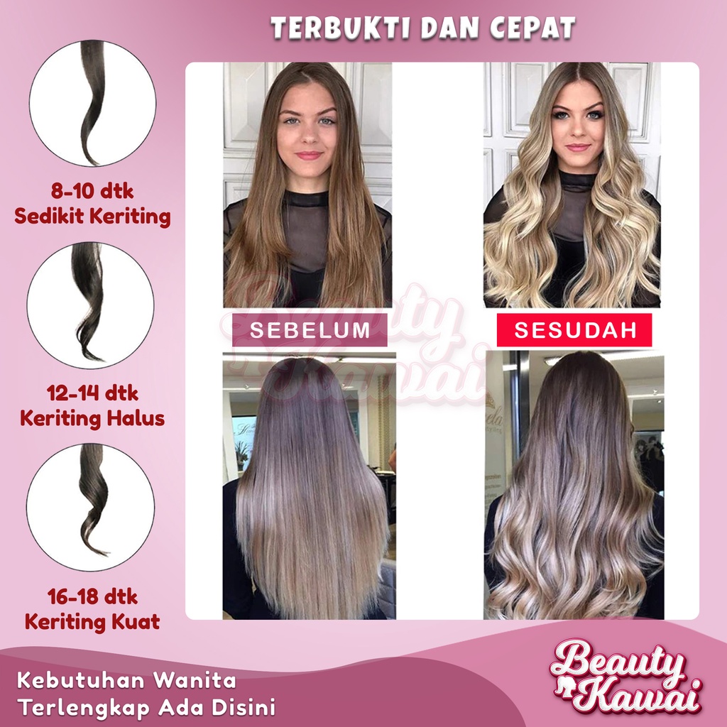 Curly Rambut Otomatis Cas USB Hair Curler Wireless Alat Catokan Keriting