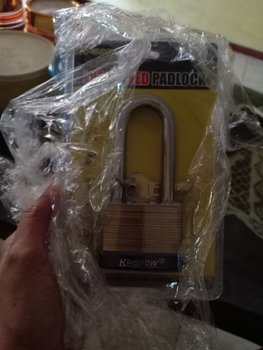 Krisbow Gembok Besi Laminasi Shackle Panjang 5 Cm